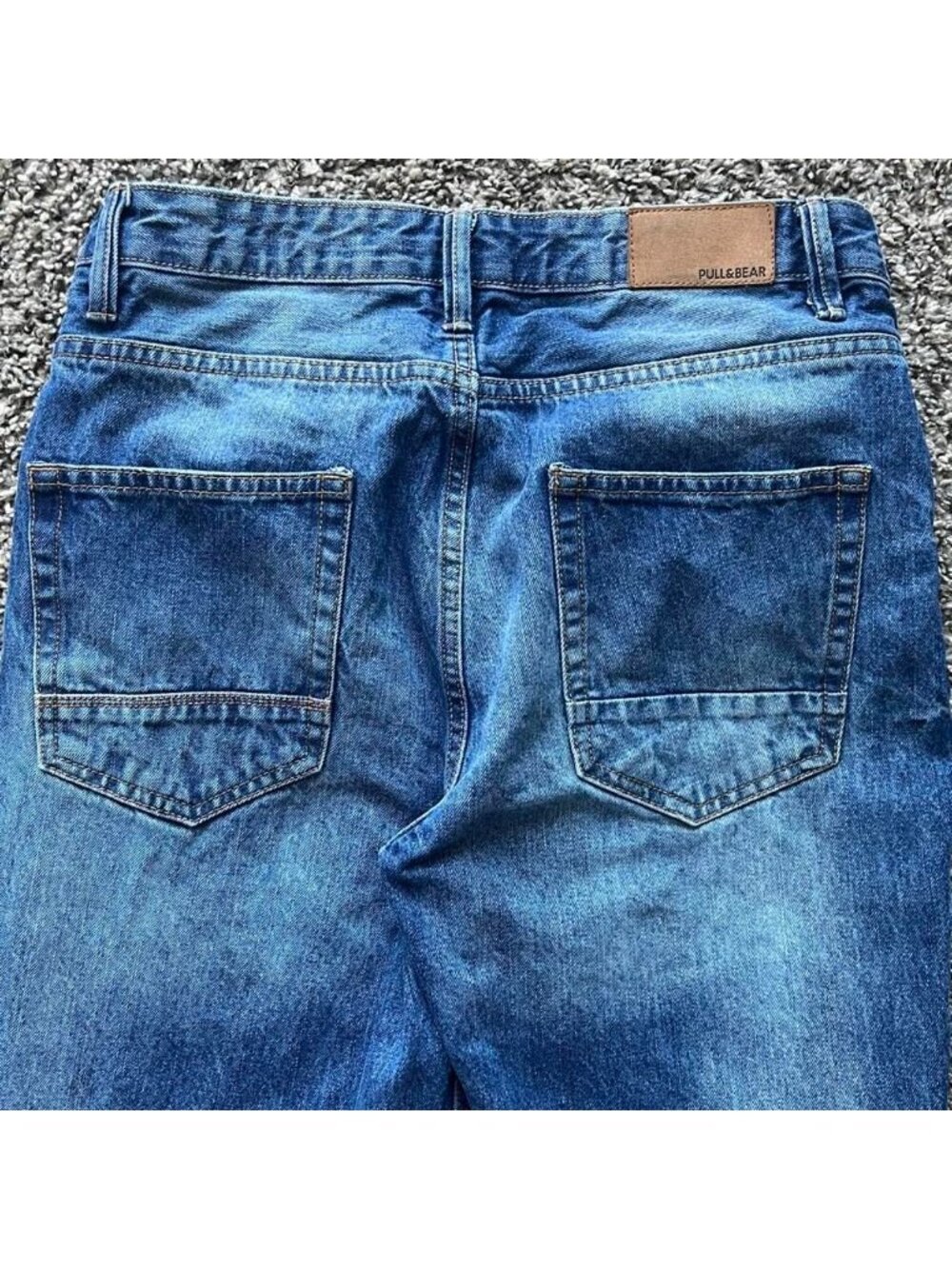 Pull&Bear Women's Navy Blue Denim Jeans Size 8 Straight Leg Utility Casual Spain - Picture 7 of 7